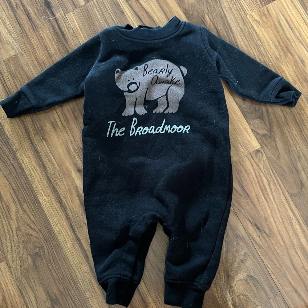The Broadmoor Black Bear Print Kids One Piece
